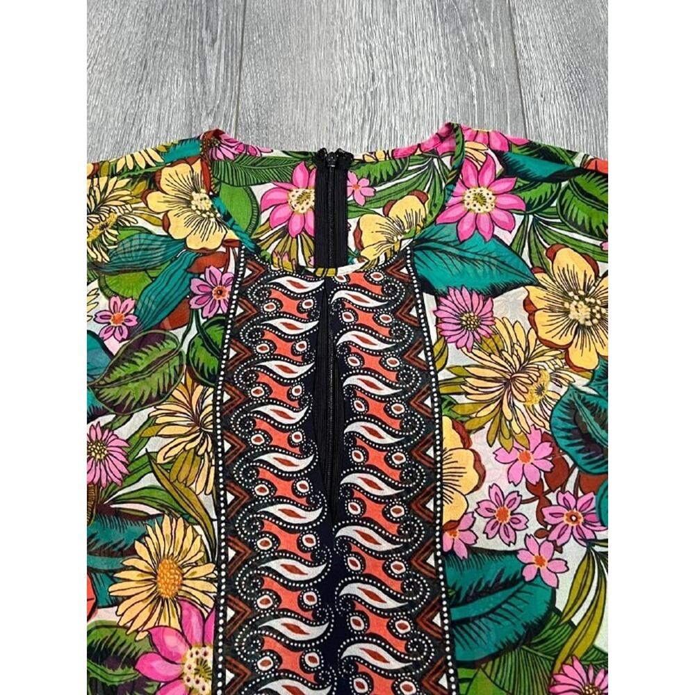 Donna Morgan short chiffon mesh preppy see through dress Multicolor L A005826 - Picture 6 of 7